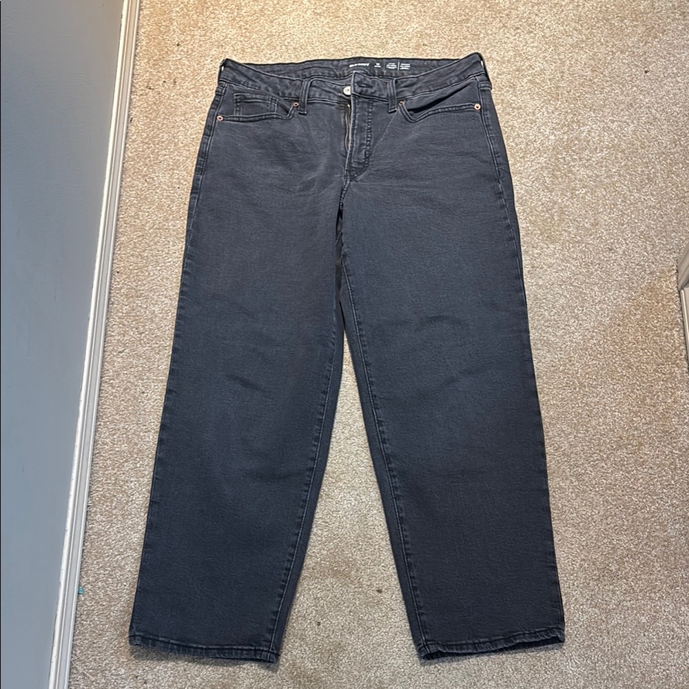 Old Navy Women's Straight Leg Jeans - Dark Gray